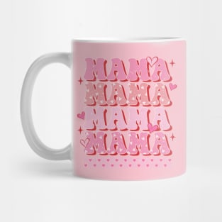 Mama Pink Retro Valentines Shirt, Mama Mini Matching Valentines Mug